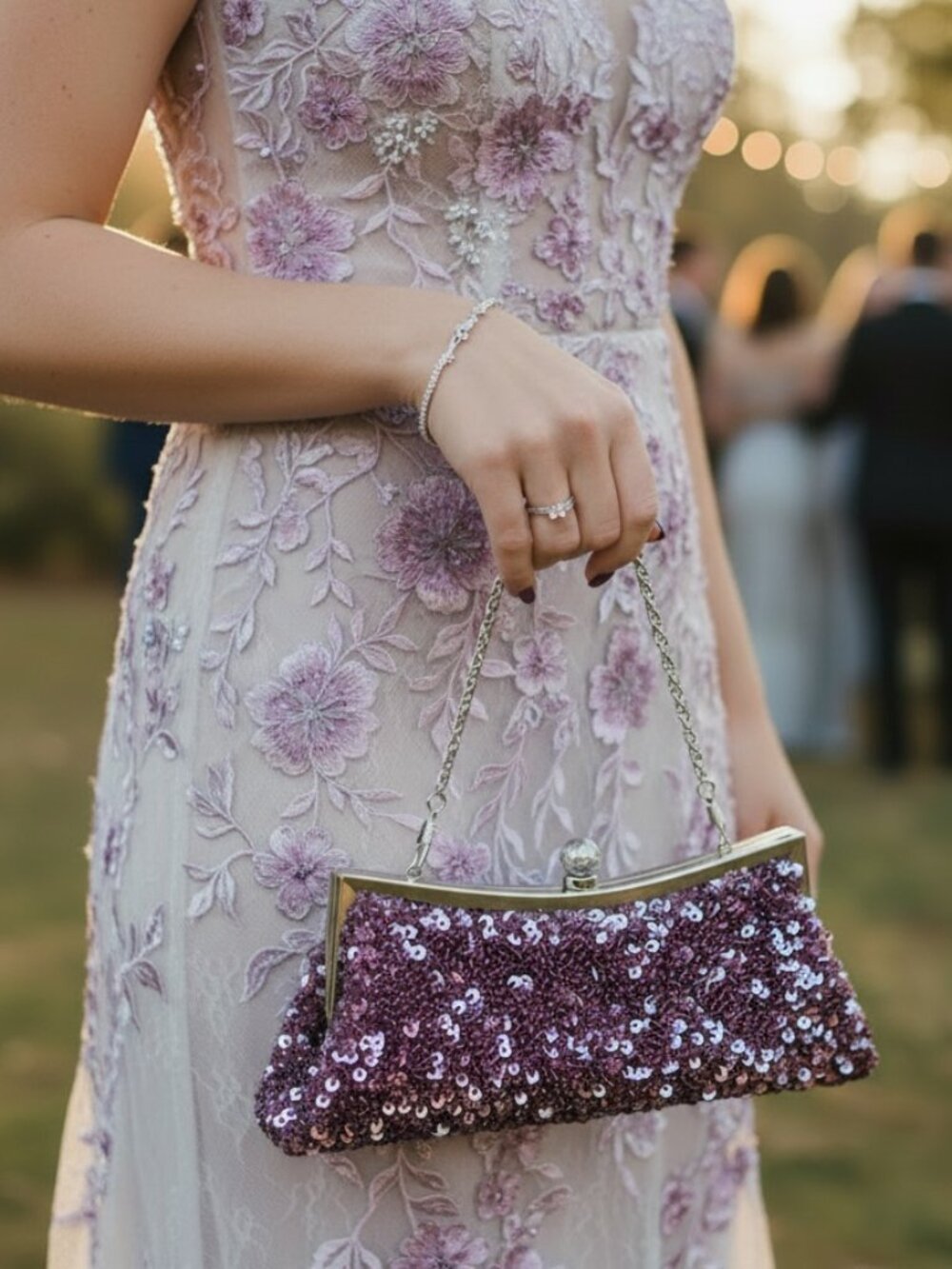 Vintage Dusty Mauve Pink Beaded Sequin Clutch Purse